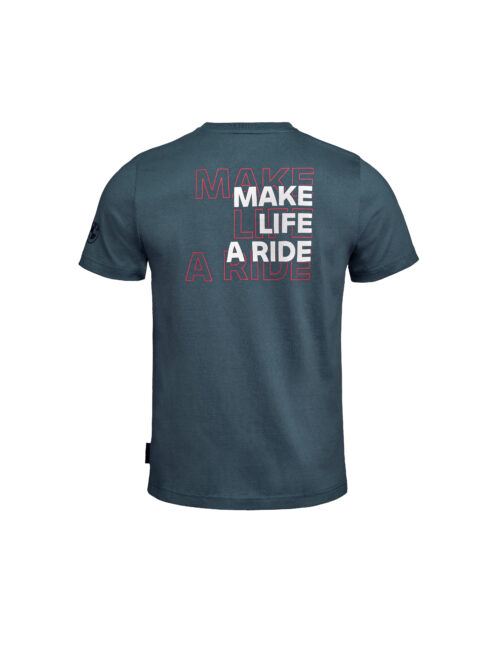 T-shirt make life a ride grijs achterkant