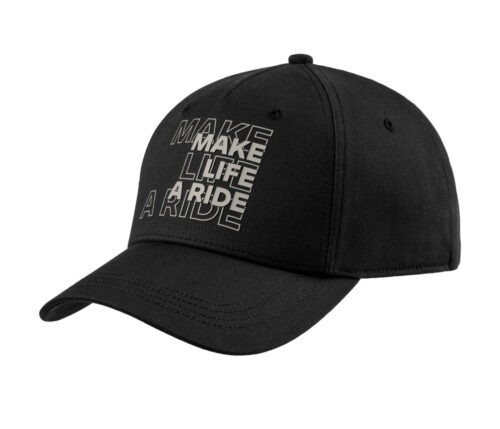 Zwarte BMW pet met Make Life a Ride opschrift