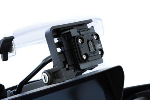 Wunderlich Plug & Ride-adapter voor Garmin zūmo XT2 en XT3 op originele BMW-navigatiehouder